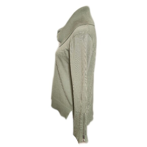 Cable & Gauge Sage Green Cowl Turtleneck Fine Knit Sweater, M - Picture 3 of 8